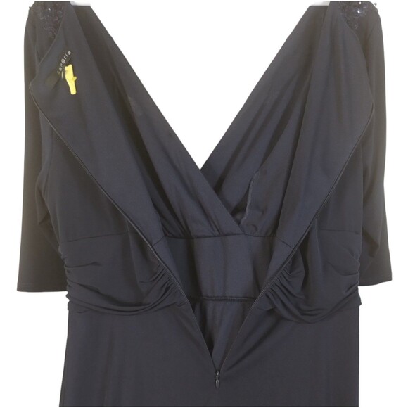 Dress Women's 14W Navy Knit Wedding Guest Ceremony Dynasty Style Bling Mother - Picture 11 of 12